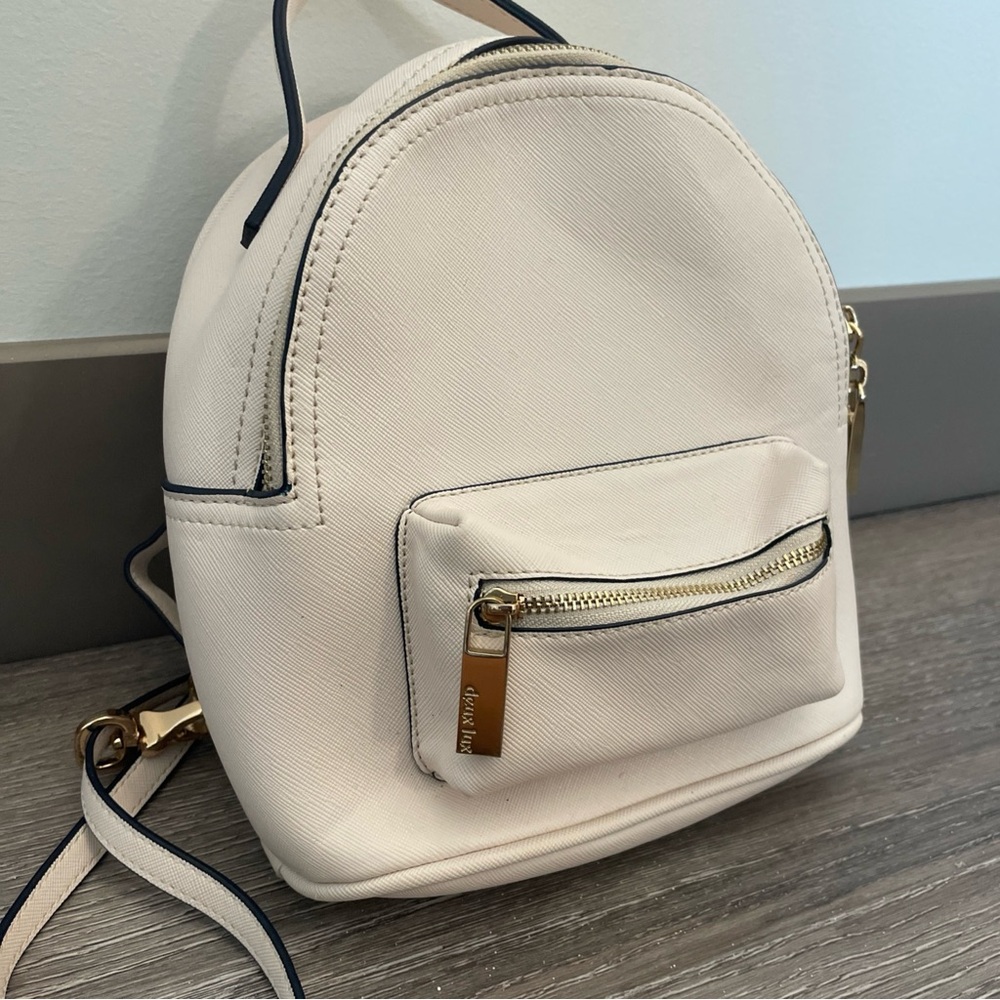 Deux Lux Faux Leather‎ Mini Backpack with Gold Accents